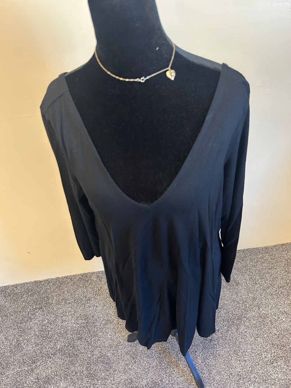 ASOS Maternity Black Long Sleeve V-Neck Maternity Dress